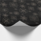 Schwarze Mandala-Blume-Ornamente Geschenkpapier (Ecke)