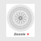 Schwarze Mandala-Fantasy-Blume Aufkleber (Blatt)