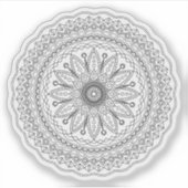 Schwarze Mandala-Fantasy-Blume Aufkleber (Vorderseite)