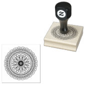 Schwarze Mandala-Fantasy-Blume Gummistempel (Stempel)