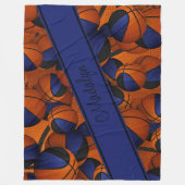 Schwarze Mannschaft Farben Mädchen Basketballkorb Fleecedecke (Vorderseite)