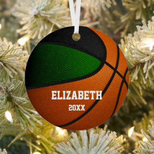 Schwarze Mannschaft grün Jungs Basketball Ornament Aus Metall