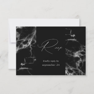 Schwarze Marmor 2 mit Essens-RSVP RSVP Karte