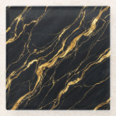 Schwarze Marmor elegante Getränke Tischdekoration Glasuntersetzer (Vorderseite)