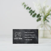 Schwarze Marmor-Geschäftskarte mit QR-Code Visitenkarte (Stehend Vorderseite)