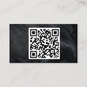 Schwarze Marmor-Geschäftskarte mit QR-Code Visitenkarte (Rückseite)