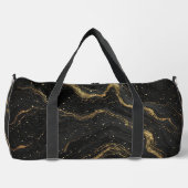 Schwarze Marmor-Goldadern Luxus-Abstrakt Duffle Bag (Vorderseite)