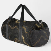 Schwarze Marmor-Goldadern Luxus-Abstrakt Duffle Bag (Rechte Ecke)