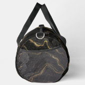Schwarze Marmor-Goldadern Luxus-Abstrakt Duffle Bag (Rechts)