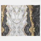 Schwarze Marmor mit Gold hübsche große Fleece-Deck Fleecedecke (Vorderseite (Horizontal))