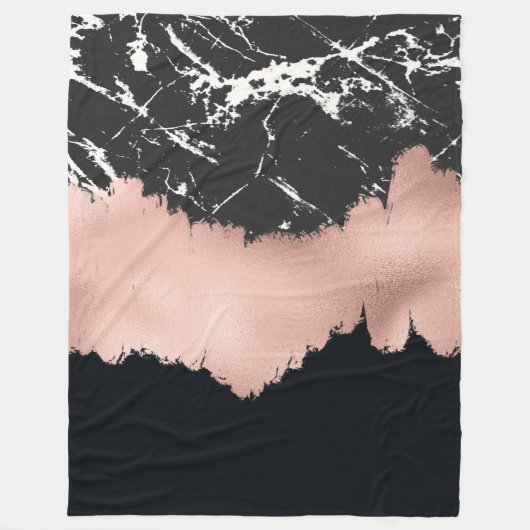 Schwarze Marmor-Rg-Farbstriche Fleecedecke (Vorderseite)