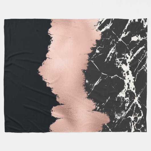 Schwarze Marmor-Rg-Farbstriche Fleecedecke (Vorderseite (Horizontal))