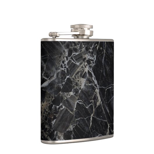 Schwarze Marmorflasche Flachmann (Rechts)