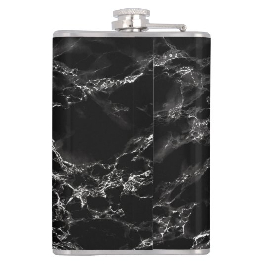 Schwarze Marmorflasche Flachmann (Rückseite)