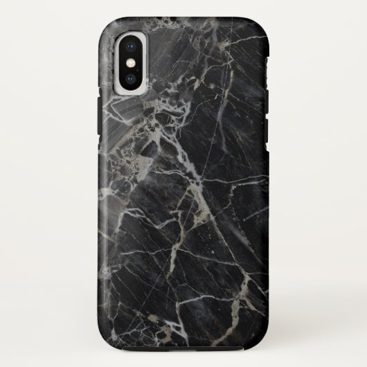 Schwarze MarmoriPhone X Hüllen (Rückseite)