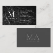Schwarze Marmormaskuline Visitenkarte (Vorne/Hinten)