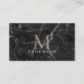 Schwarze Marmormaskuline Visitenkarte (Vorderseite)