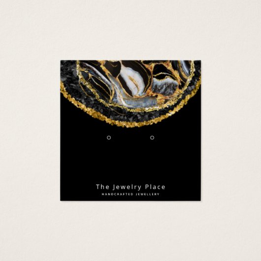 Schwarze Marmorohrringe (Vorderseite)