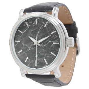 Schwarze Marmorplatte Armbanduhr
