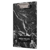 Schwarze Marmorsteinstruktur Klemmbrett (Links)