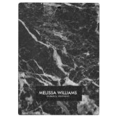 Schwarze Marmorsteinstruktur Klemmbrett (Rückseite)