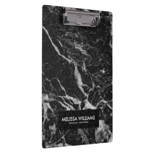 Schwarze Marmorsteinstruktur Klemmbrett (Rechts)