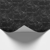 Schwarze Marmorstone Gray Accents Geschenkpapier (Ecke)