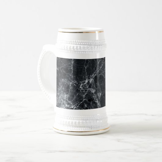 Schwarze Marmorstruktur Bierglas (Vorderseite Links)