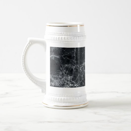 Schwarze Marmorstruktur Bierglas (Links)