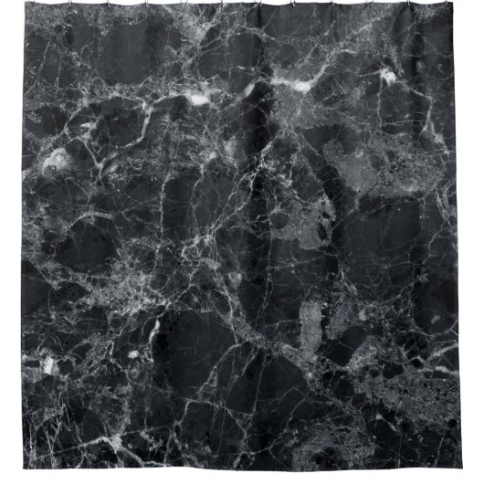 Schwarze Marmorstruktur Duschvorhang (Vorderseite)
