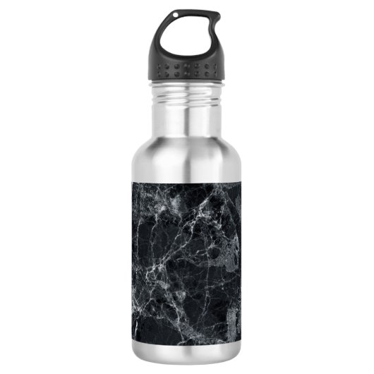 Schwarze Marmorstruktur Edelstahlflasche (Vorderseite)
