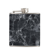 Schwarze Marmorstruktur Flachmann (Vorderseite)