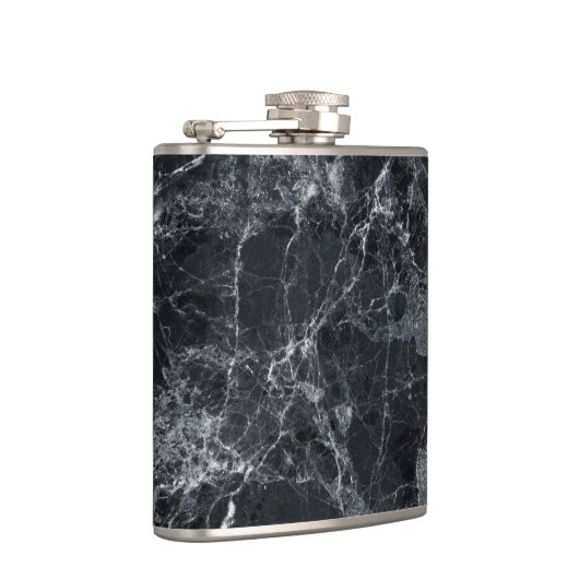 Schwarze Marmorstruktur Flachmann (Rechts)