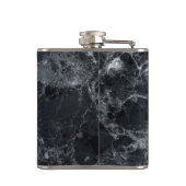 Schwarze Marmorstruktur Flachmann (Rückseite)