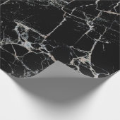 Schwarze Marmorstruktur Geschenkpapier (Ecke)