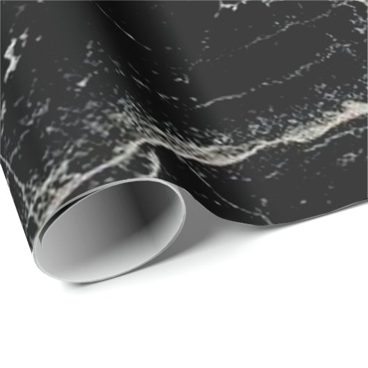Schwarze Marmorstruktur Geschenkpapier (Rolleneckpunkt)