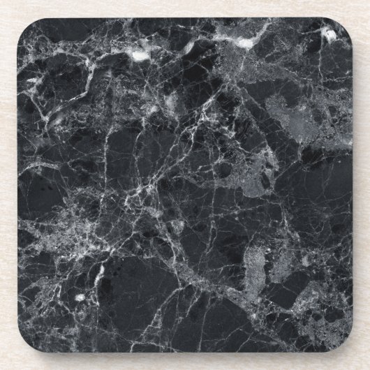 Schwarze Marmorstruktur Getränkeuntersetzer (Vorderseite)