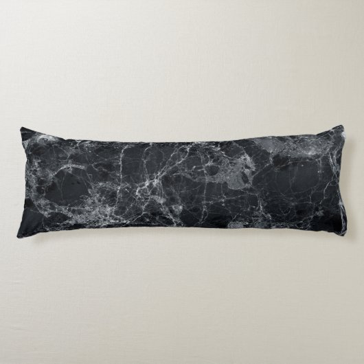 Schwarze Marmorstruktur Seitenschläferkissen (Vorderseite)