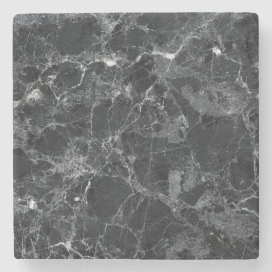 Schwarze Marmorstruktur Steinuntersetzer (Vorderseite)