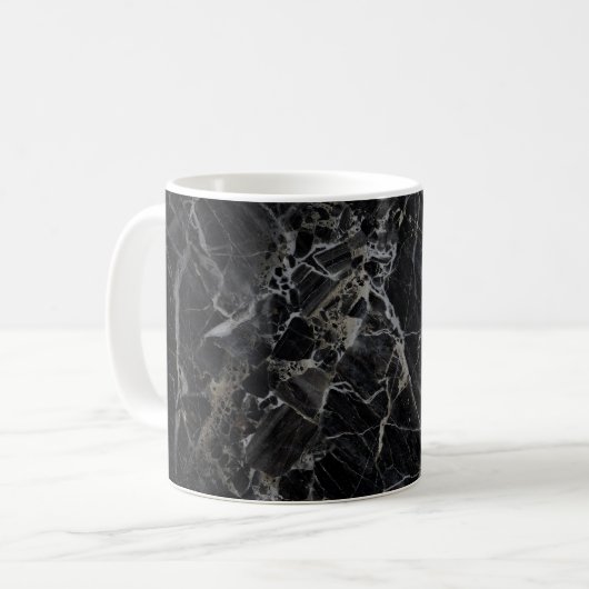 Schwarze MarmorTasse Kaffeetasse (Vorderseite Links)