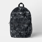 Schwarze Marmortextur Bedruckter Rucksack (Vorderseite)