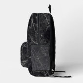 Schwarze Marmortextur Bedruckter Rucksack (Rechts)