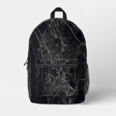 Schwarze Marmortextur Bedruckter Rucksack (Vorderseite)