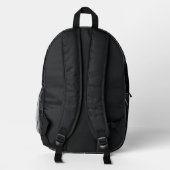Schwarze Marmortextur Bedruckter Rucksack (Rückseite)