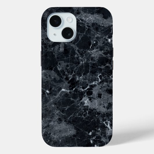 Schwarze Marmortextur Case-Mate iPhone Hülle (Rückseite)