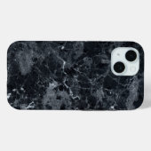 Schwarze Marmortextur Case-Mate iPhone Hülle (Rückseite (Horizontal))