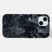 Schwarze Marmortextur Case-Mate iPhone Hülle (Rückseite (Horizontal))