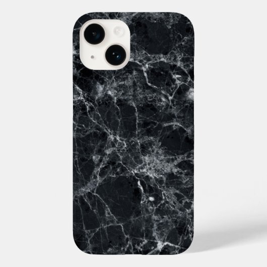 Schwarze Marmortextur Case-Mate iPhone Hülle (Rückseite)