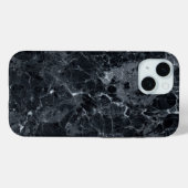 Schwarze Marmortextur Case-Mate iPhone Hülle (Rückseite (Horizontal))