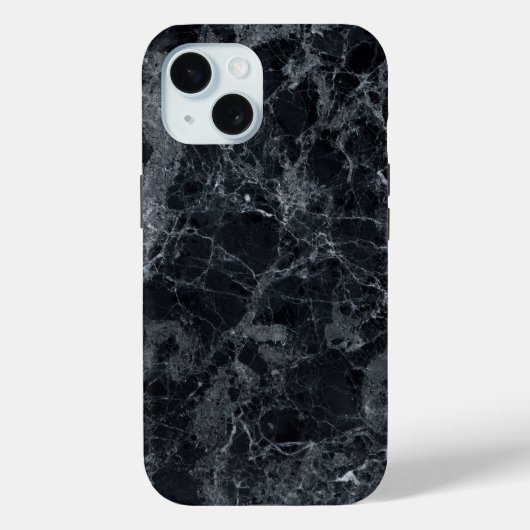 Schwarze Marmortextur Case-Mate iPhone Hülle (Rückseite)